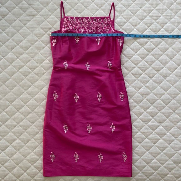 💕 Ann Taylor, Vintage Bubblegum Bitch Embroidered Silk Dress - Picture 13 of 15